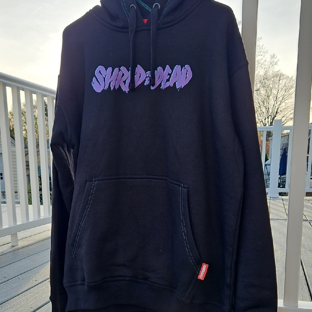 Black Hoodie with Purple Print